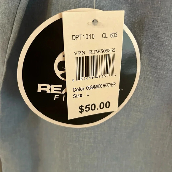 Realtree Men's Short Sleeve Vented Fishing Shirt Size L Blue NEW - Picture 8 of 8